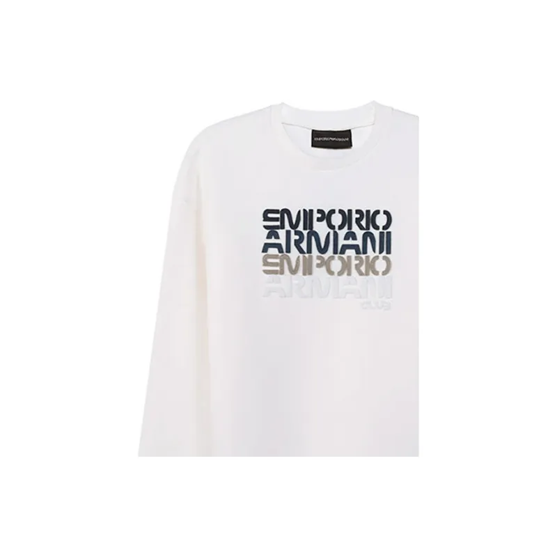 EMPORIO ARMANI Sweatshirts Men Vanilla White-4