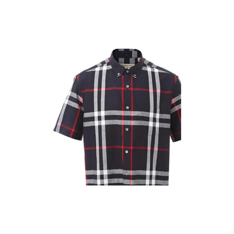 Burberry Shirts Men Dark Blue-5