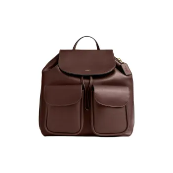 COACH Crosby Grain Leather Backpack Large Size Women's Maple