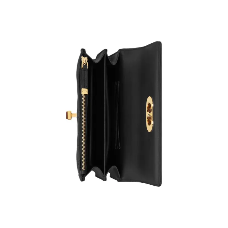 DIOR Caro Lambskin Crossbody Bag, Shoulder Bag Mini Women's Black-1
