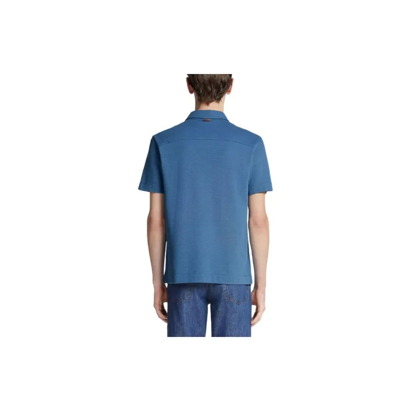 Zegna Polo Shirt Men's Dodger Blue-2