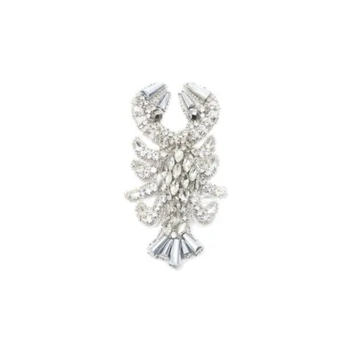 MaxMara Rhinestone Brooches Women's Silver