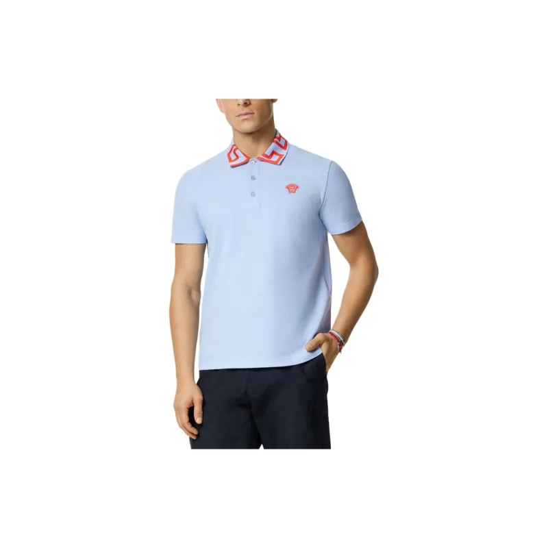 VERSACE Medusa Embroidered Short Sleeved Polo Shirt-2