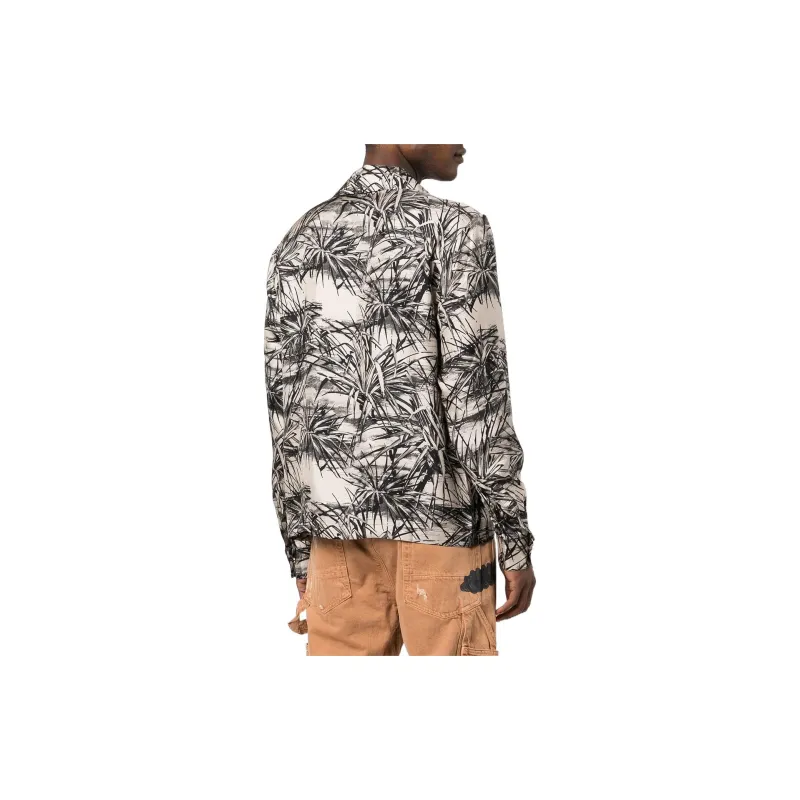 AMIRI Floral Aloha Long Sleeve Bowling Shirt-2