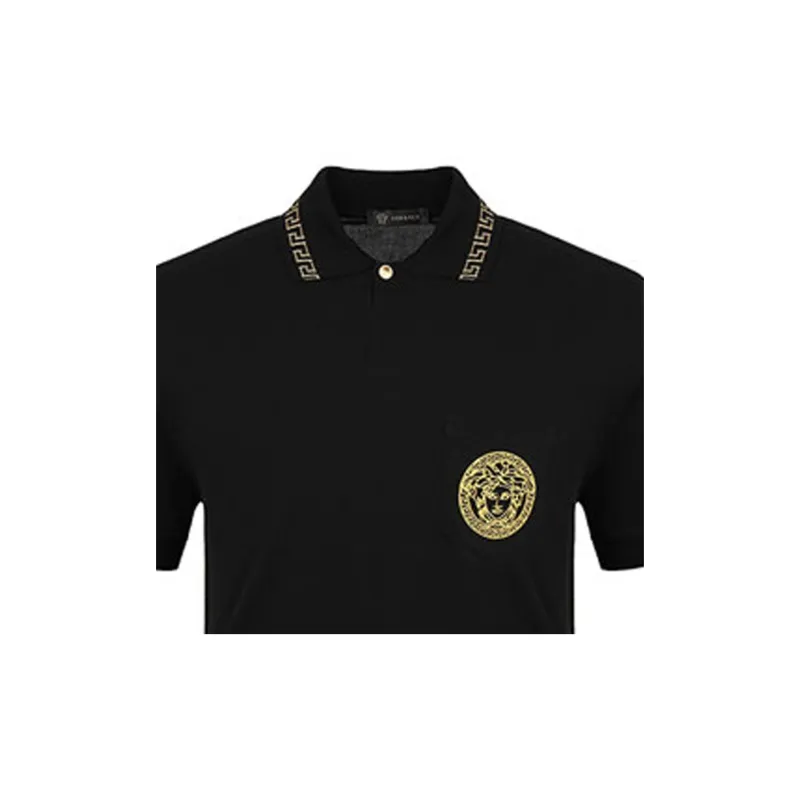 VERSACE Polo Shirts Men Black-5