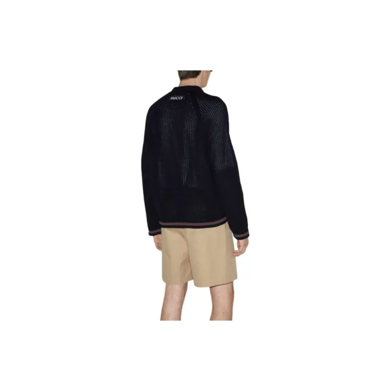 GUCCI Logo Embroidered Button Up Cardigan-5