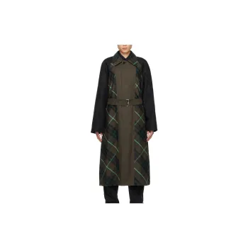 Burberry Check Plaid Belted Reversible Trench Coat