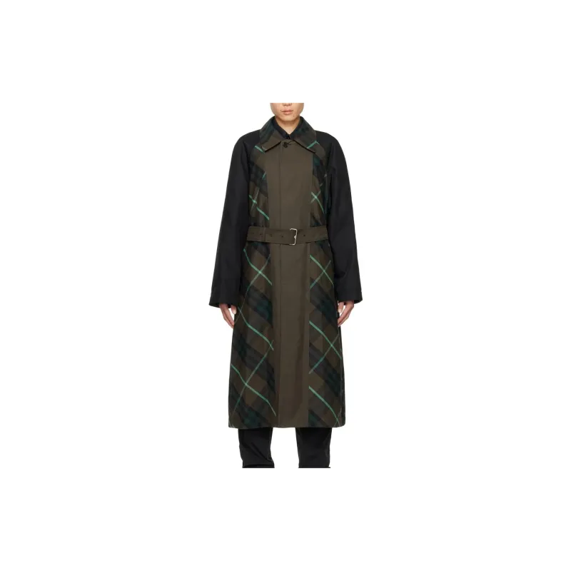 Burberry Check Plaid Belted Reversible Trench Coat-1