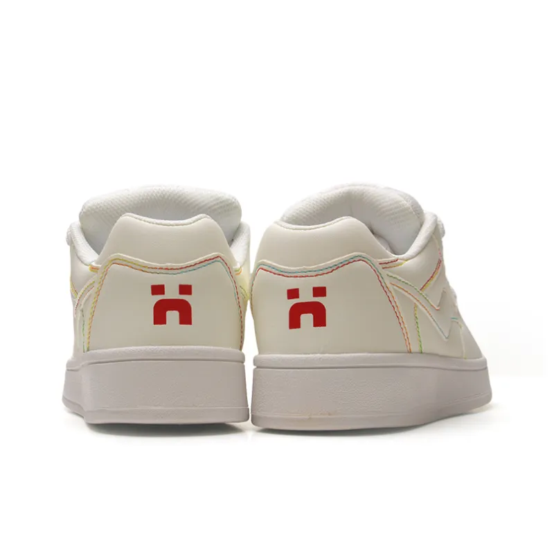 STUR YSN Wear resistant And Lightweight Low Top Skateboard Shoes Unisex White Rainbow-4
