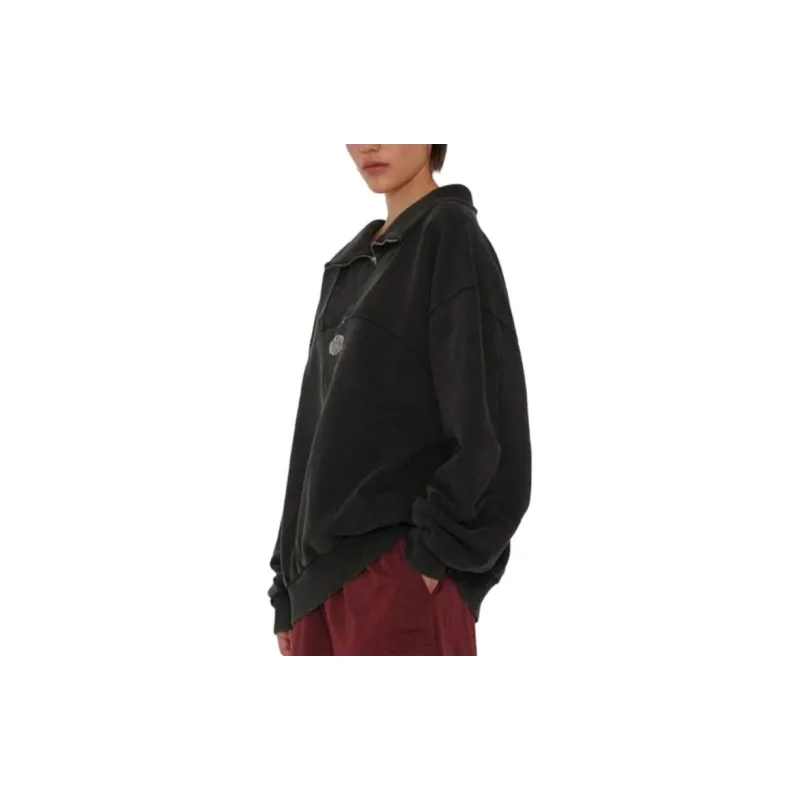 Rotate Logo-embroidered Half-zip Sweatshirt-4