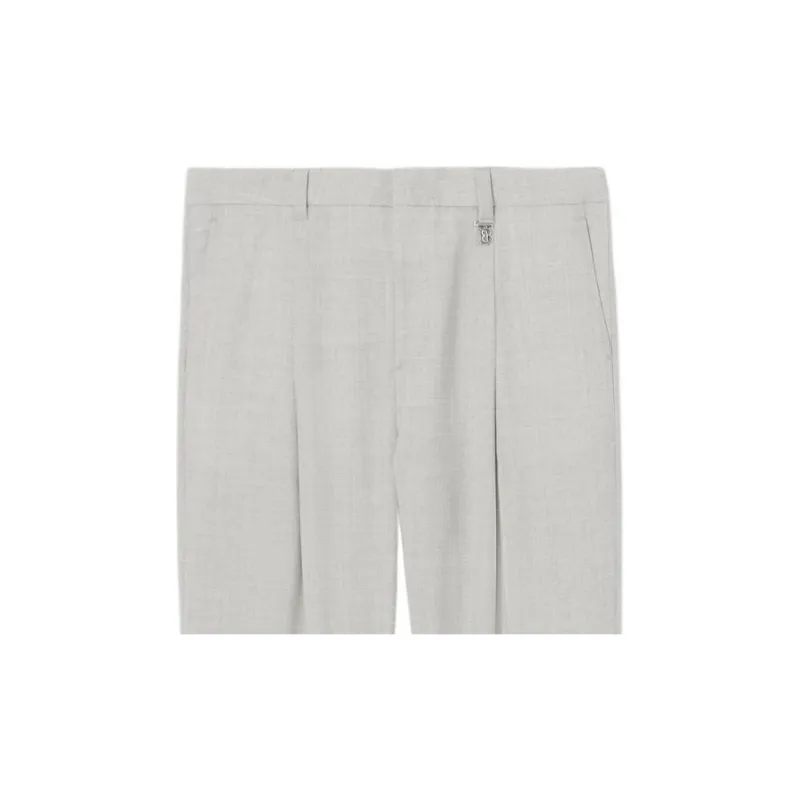 Burberry Monogram Motif Wool Wide Leg Trousers-4