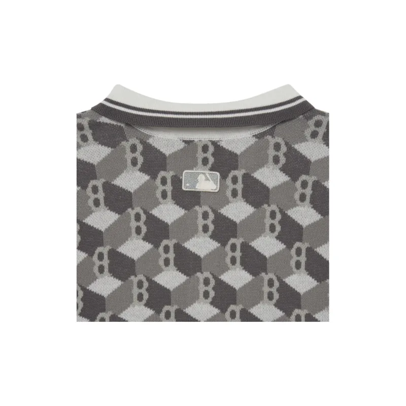 MLB Cube Monogram Polo Shirt Women's Gray-4