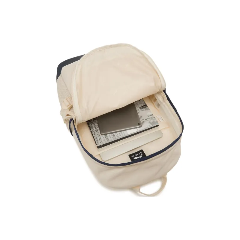 LiNing Polyester Backpack Unisex Rock White Gray & Deep Iris Blue-5