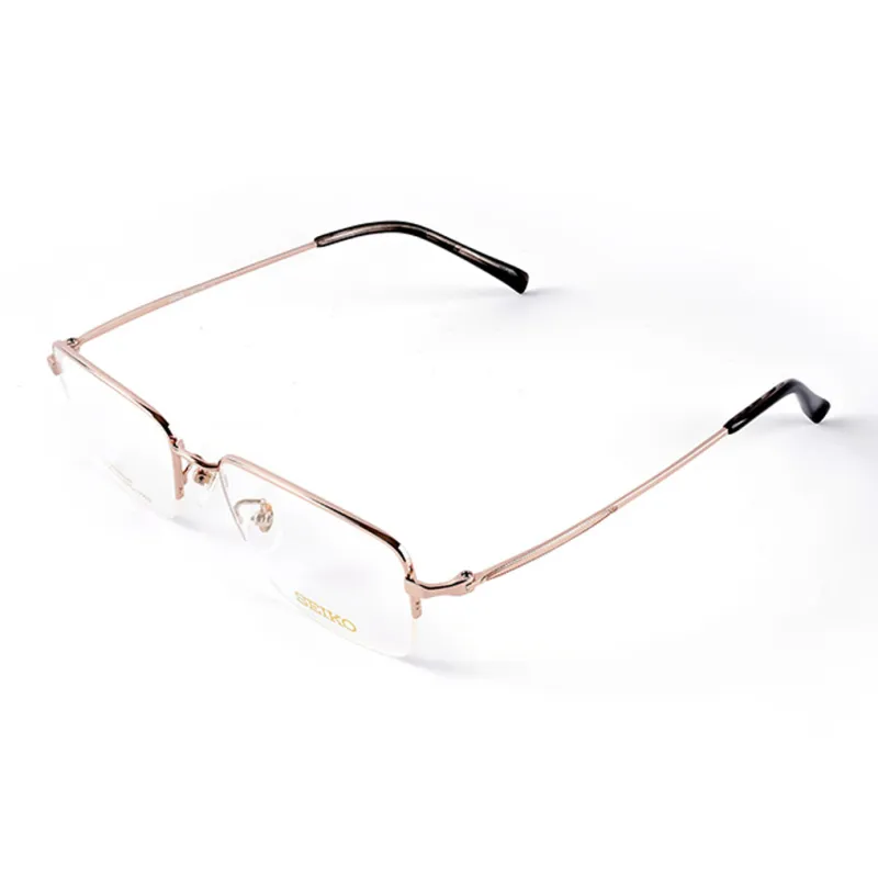 SEIKO Titanium Alloy Square Eyeglass Frames Men's Gold-0