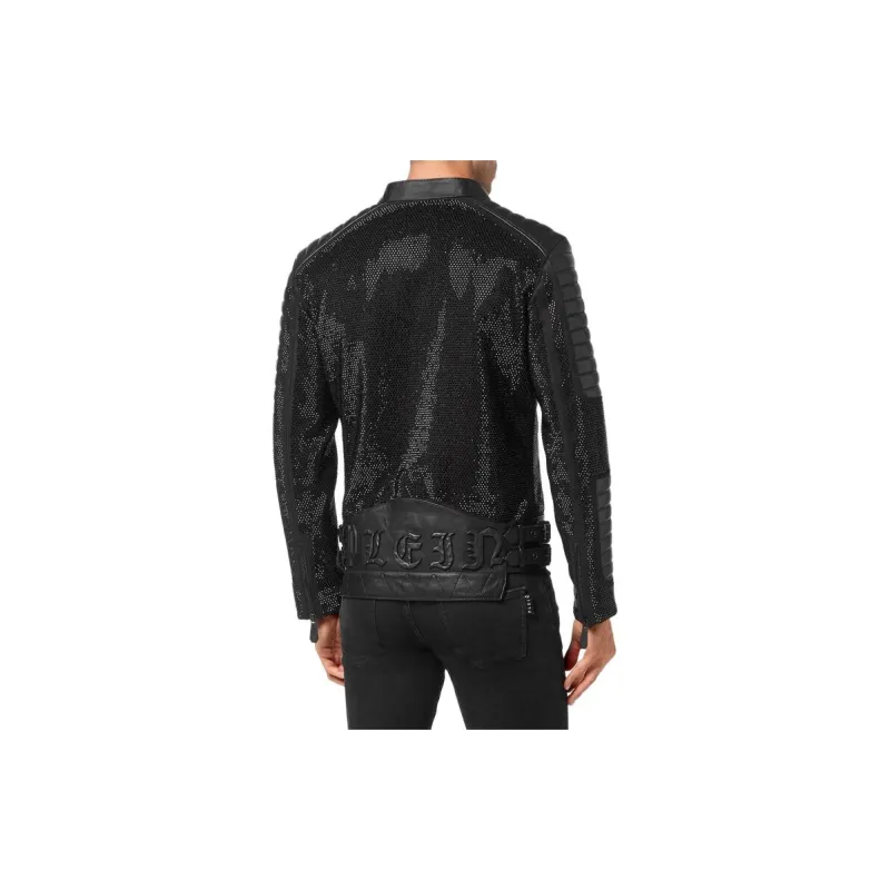 PHILIPP PLEIN Leather Disco Biker Jacket-3