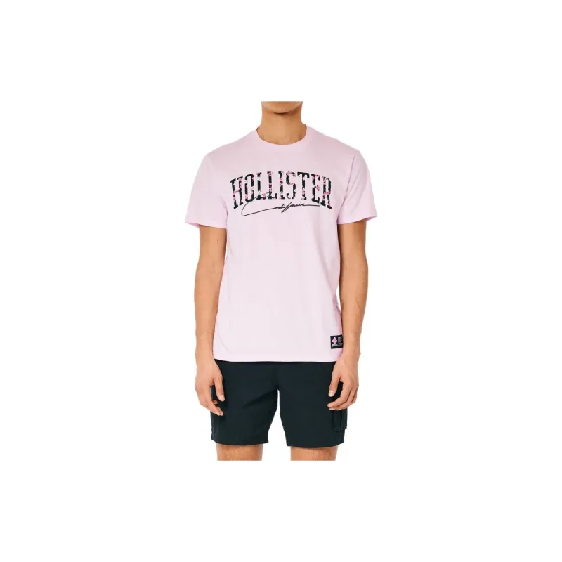 Hollister T-Shirts Unisex Pink-4