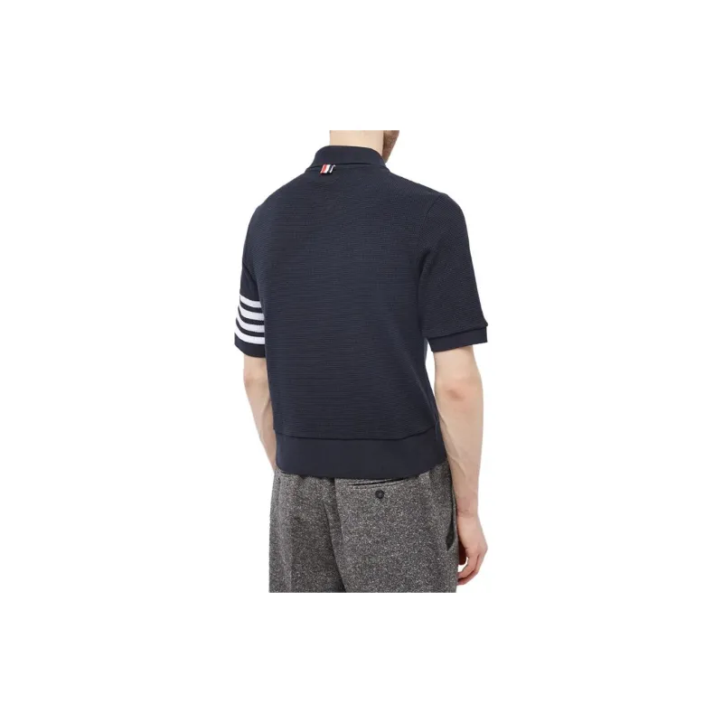 THOM BROWNE Polo Shirts Men Marine Blue-4