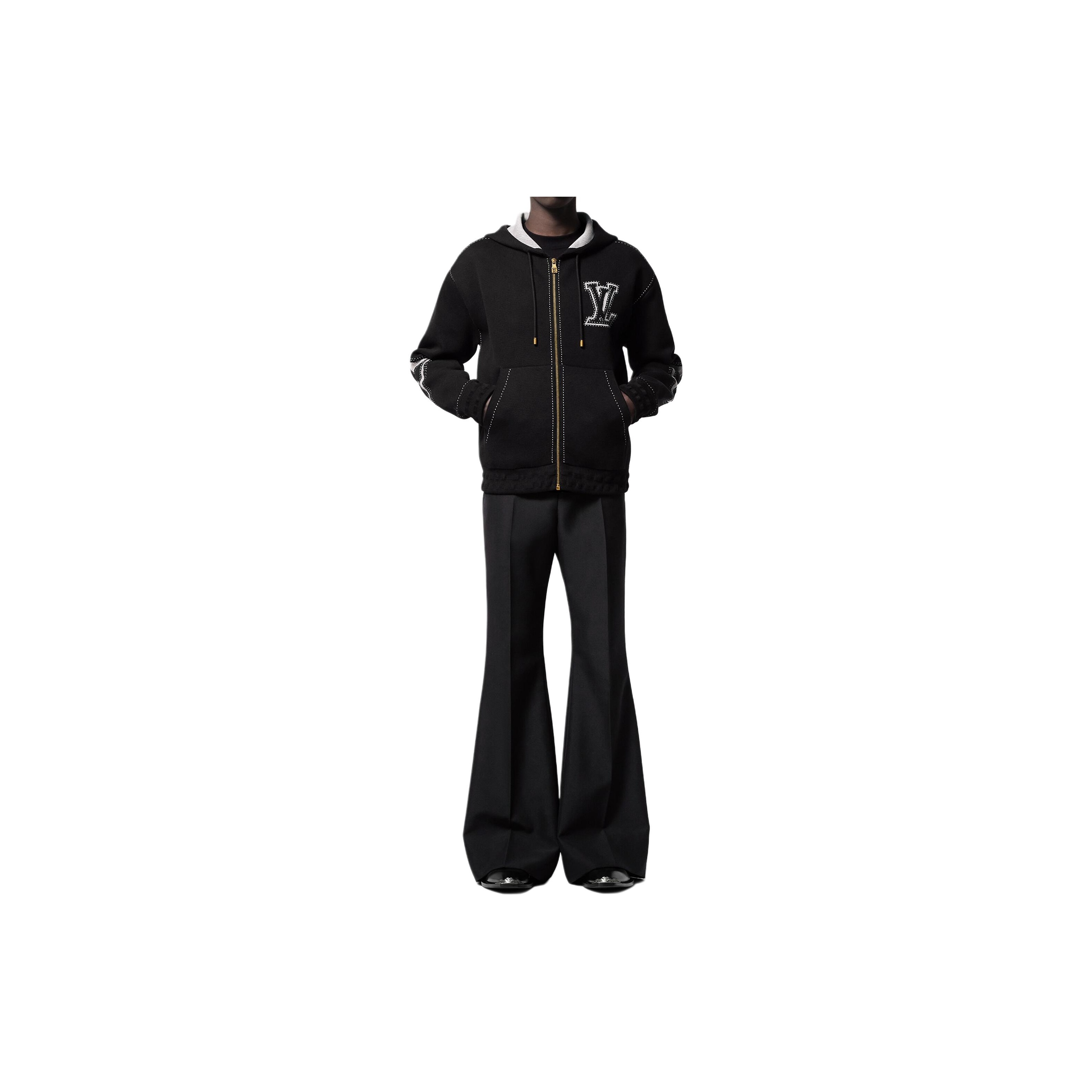 LOUIS VUITTON Graphic Intarsia Zipped Cotton Hoodie - POIZON LOUIS VUITTON Graphic Intarsia Zipped Cotton Hoodie - POIZON