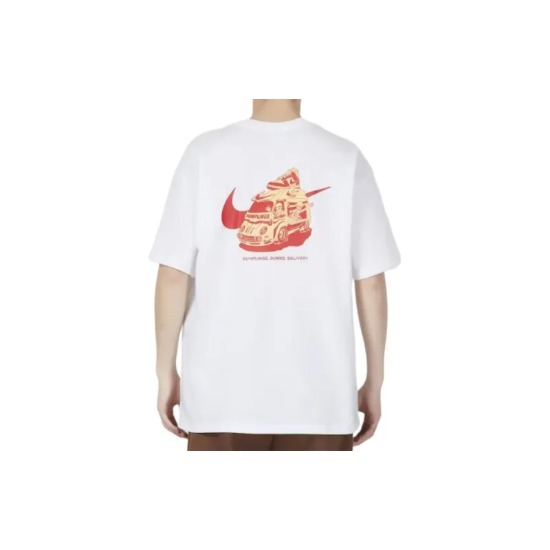 Nike Casual Sportswear Unisex Clothing Set White Top+Dark Blue Shorts-1