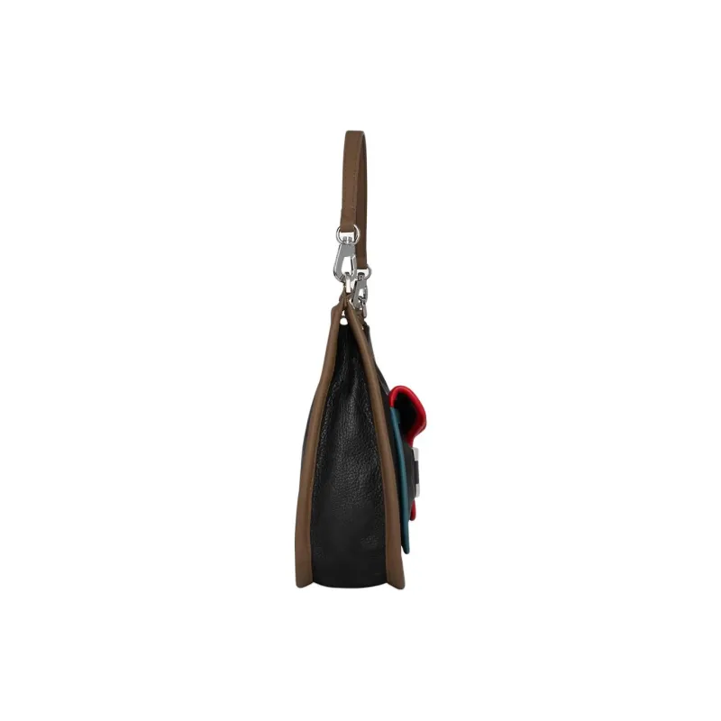 PIERRE HARDY Suede Patchwork Calfskin One Shoulder Handbags Women's Multicolor-2