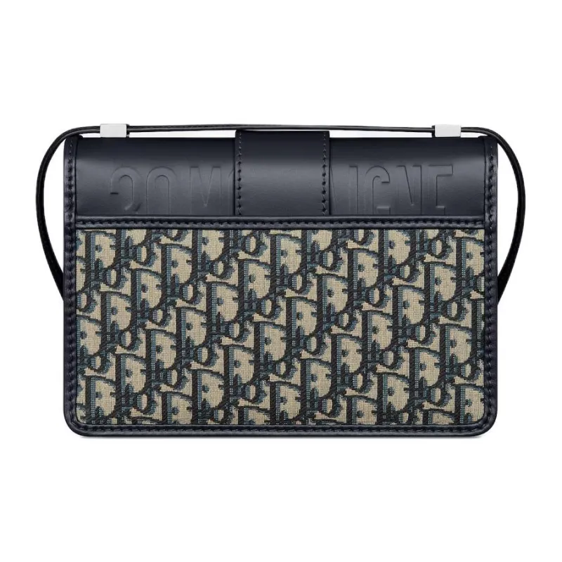 DIOR 30 Montaigne Oblique Jacquard With Smooth Calfskin Crossbody Bag, Shoulder Bag Women's Blue-2
