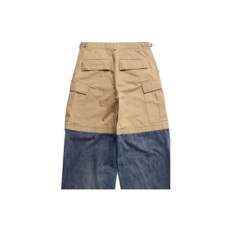 Balenciaga Layered design Cotton Wide leg Trousers-2