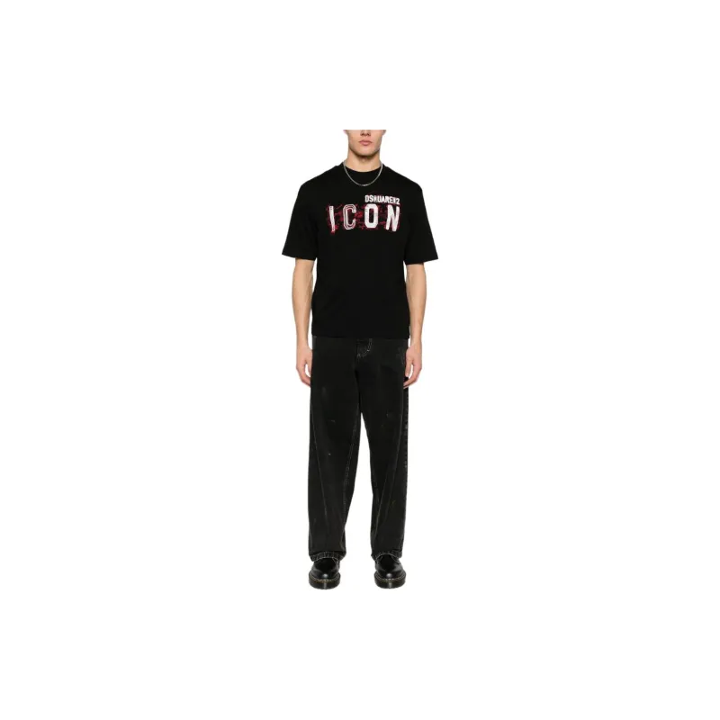DSQUARED 2 Icon Printed Cropped T Shirt-1