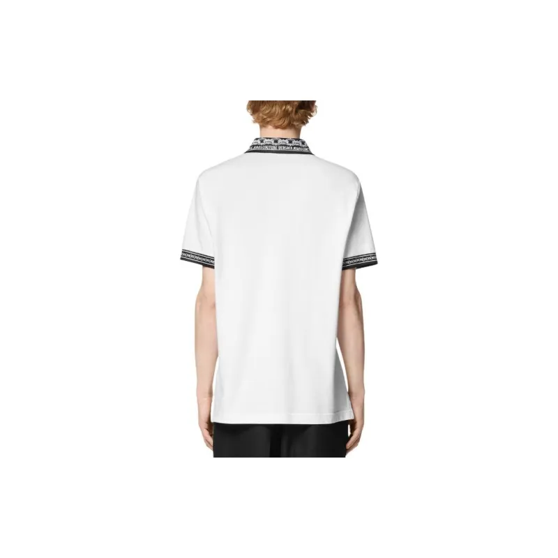 VERSACE JEANS COUTURE Contrasting trim Piqué Polo Shirt-3