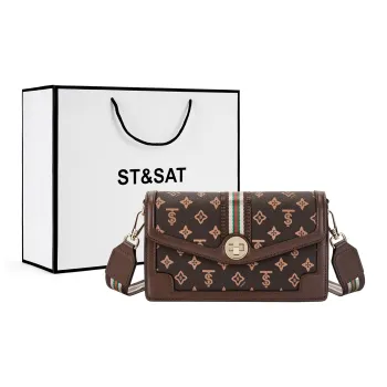 ST&SAT PVC One Shoulder Crossbody Bag Regular Women's Coffee/Khaki