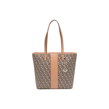 DKNY Polyester Calfskin Handbag Women's Coffee Brown/Camel Brown