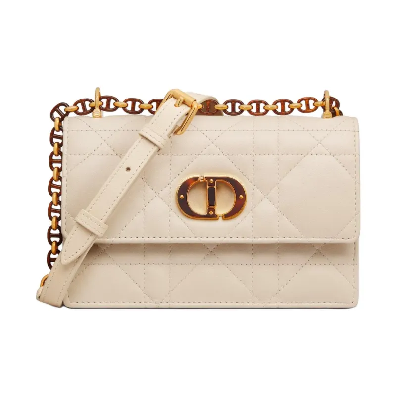 DIOR Lambskin Portable Crossbody Bag, Shoulder Bag Mini Women's Gray Ivory-0