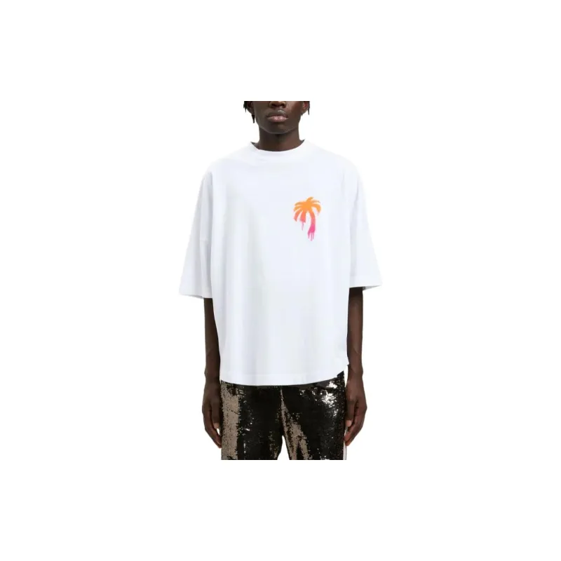 PALM ANGELS Sprayed Palm Logo Over T Shirt-1