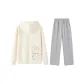 Clothing Set (Light Khaki Top+Gray Pants)