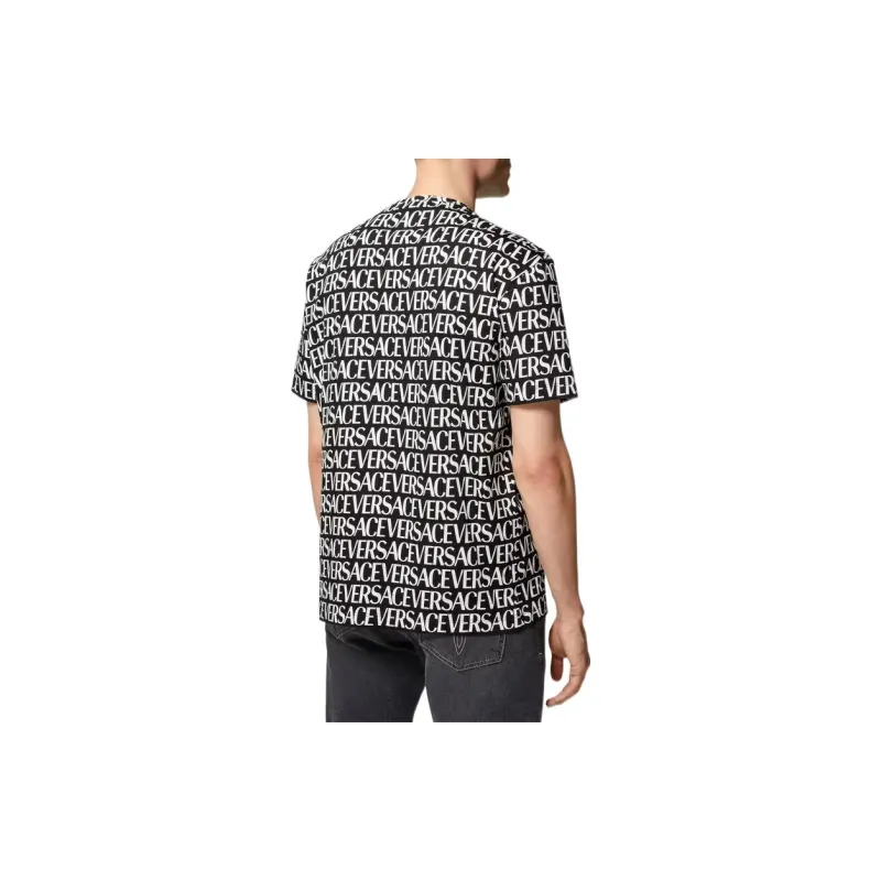 VERSACE Logo print Cotton T shirt-2