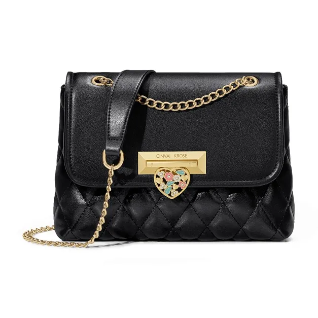 Simvay Clos Cow Leather Patchwork Synthetic Leather Handheld Shoulder Bag Small Size Women's White/Black/Pink-7