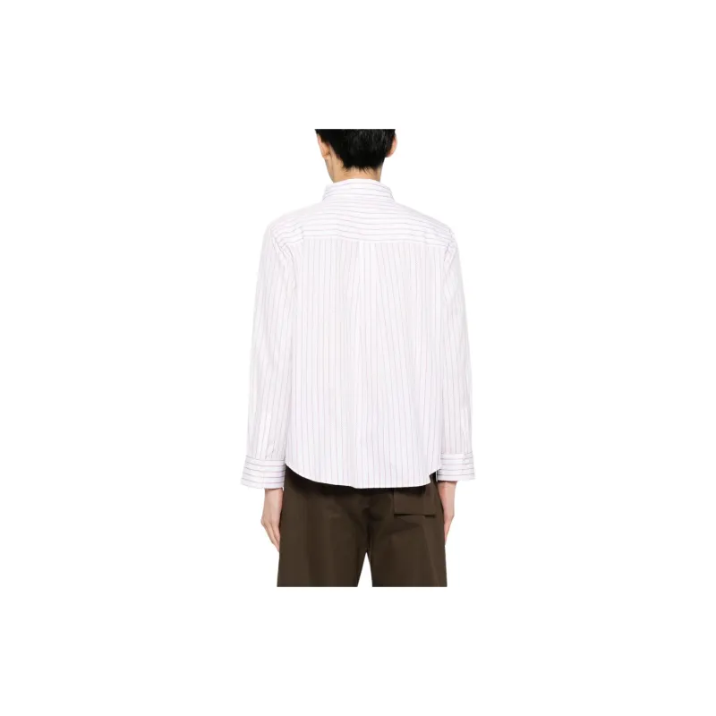 MARNI Logo embroidered Striped Cotton Shirt-2