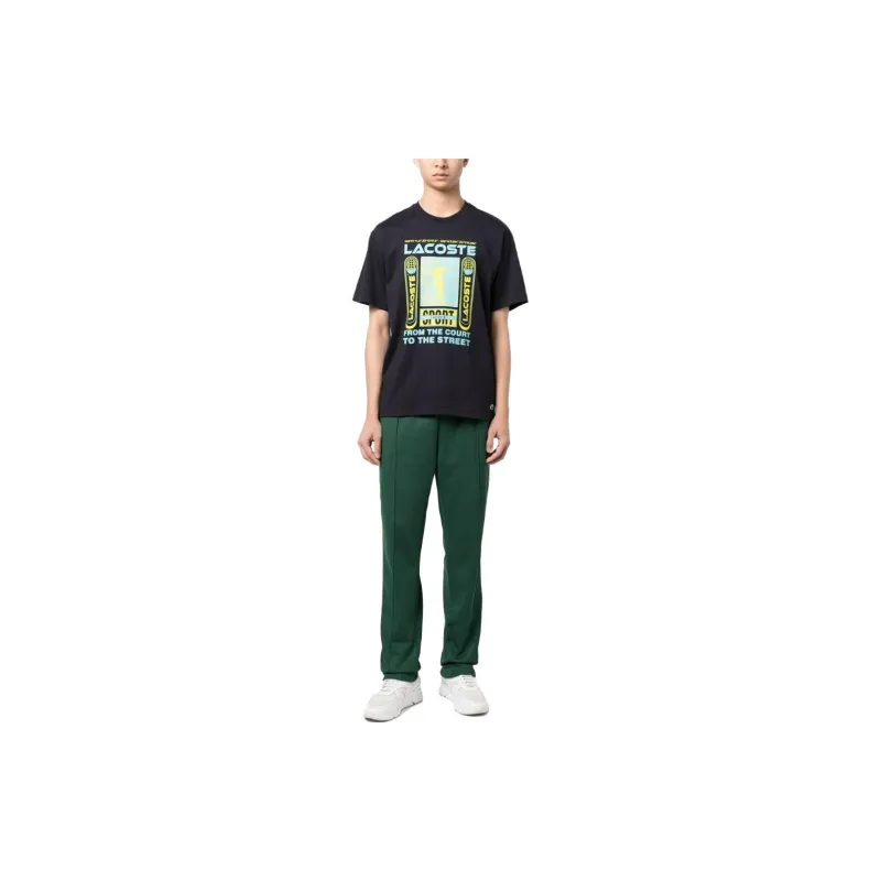 LACOSTE René LACOSTE print Cotton T shirt-1