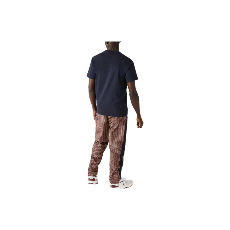 LACOSTE Crew Neck Pennants L Badge Cotton T Shirt T Shirt Men's Marine Blue-2