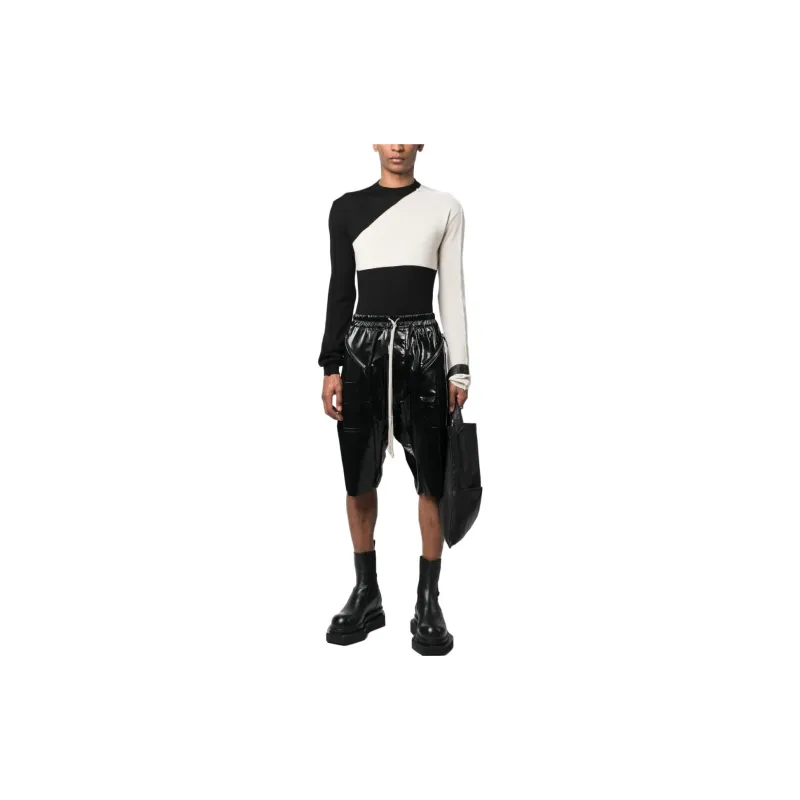 Rick Owens DRKSHDW Glossy-finish Drop-crotch Trousers-2