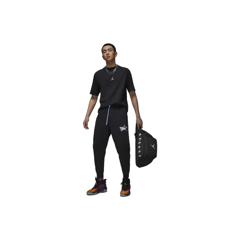 Jordan Drop Shoulder Sleeve T-Shirt Men's Black-3