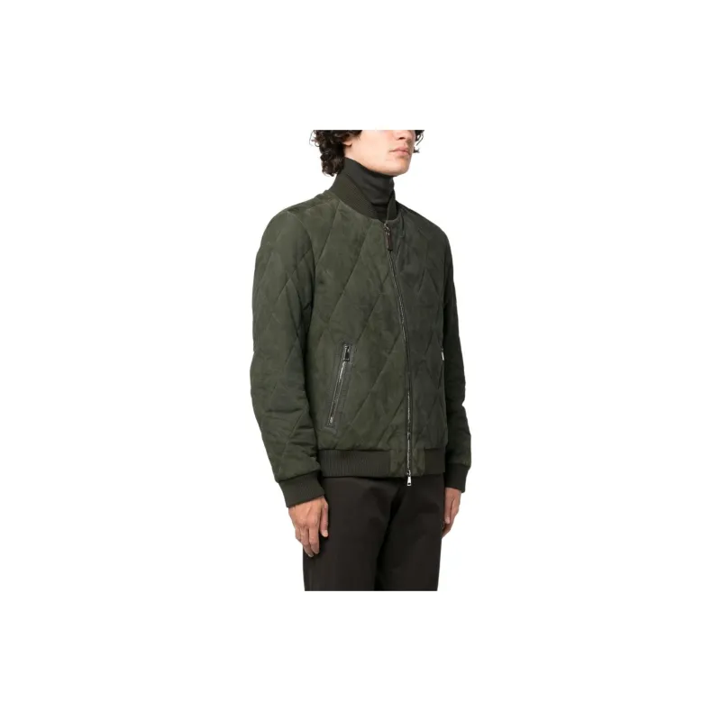 Canali Diamond-quilted Suede Bomber Jacket-3
