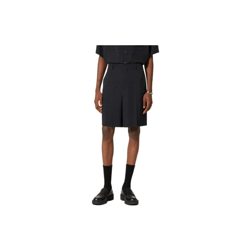 Valentino All Over Logo Patterned Bermuda Shorts-3