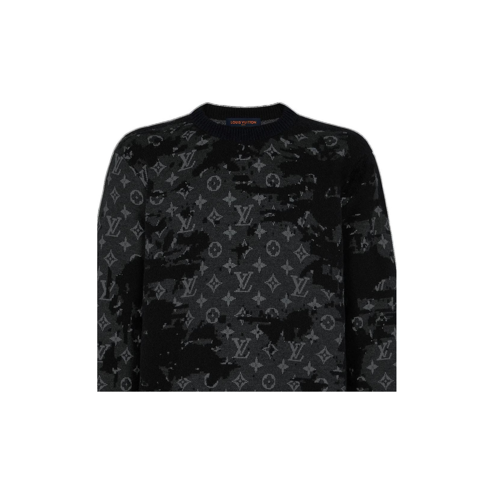 LOUIS VUITTON New Quarterly Products of LV Sweaters Men Black POIZON