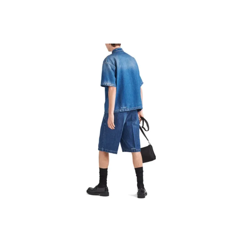 PRADA Denim Shorts Men Blue-2