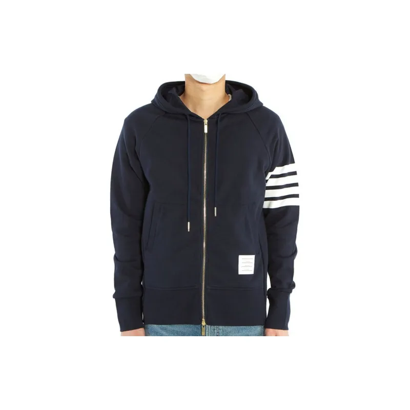THOM BROWNE 4 Bar Striped Zipped Jacket-3