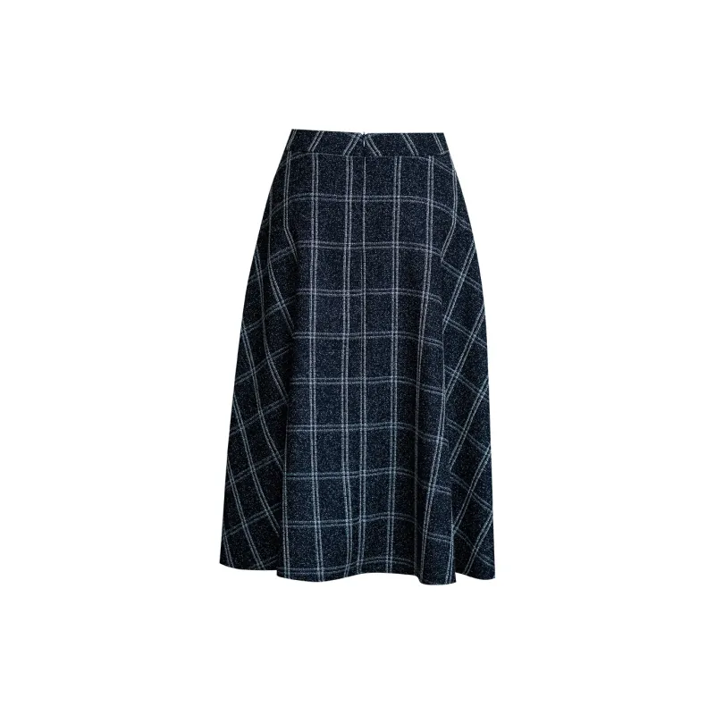 ROEYSHOUSE Casual Long Skirts Women's Plaid-1