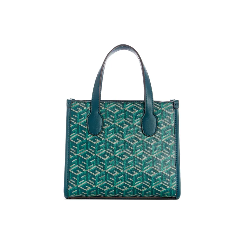 GUESS Leather Tote Bag Shopping Bag Handbag Mini Women's Green-2