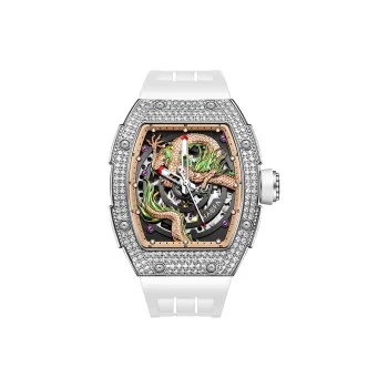 HaofaTourbillon 1987S Automatic Mechanical Movement Rubber Strap Watch Men's Watches Cut Out Dial