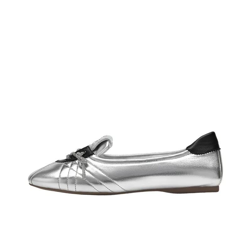 SHOESZOOO Elegant Fashion Casual Shoes 1.5cm Women's Black Silver-4