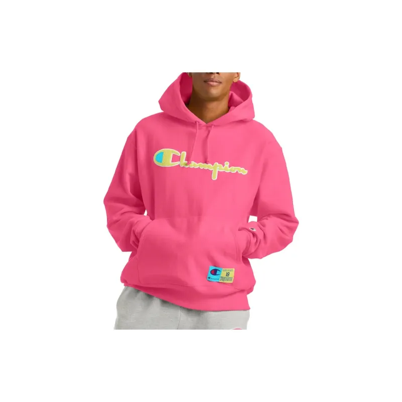 Champion Hooded Loose Fit Regular Sweatshirt US Version Unisex Pink-2